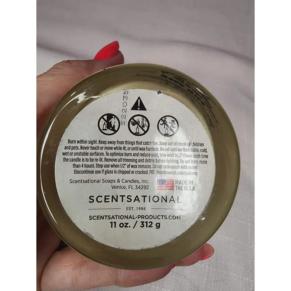 Scentsational Honey Tea Wood Wick Candle 11oz Retired Crackling Soy Blend